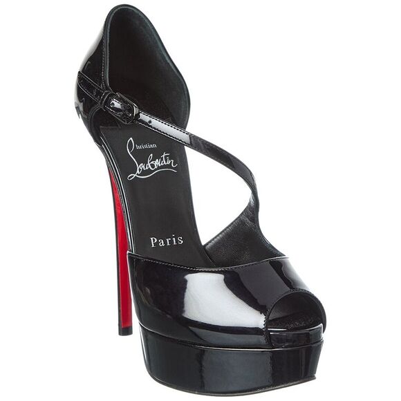 Christian Louboutin Shoes - Christian Louboutin Miss Zigourata Alta 160 Patent Platform Sandal, Black